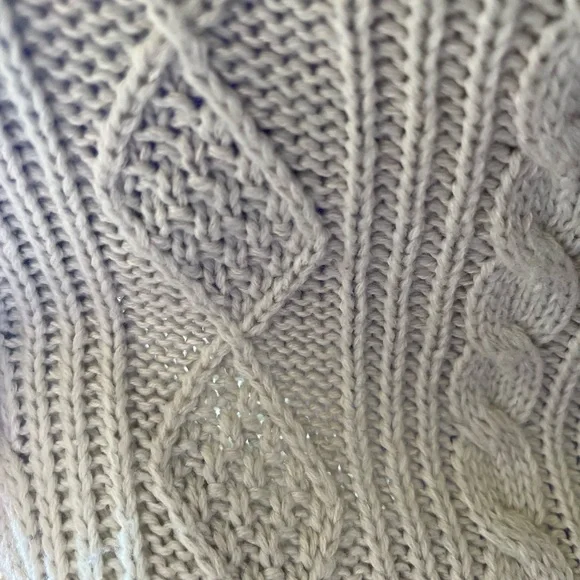 Asymmetrical Cream Ribbed Cardigan - Picture 5 of 5